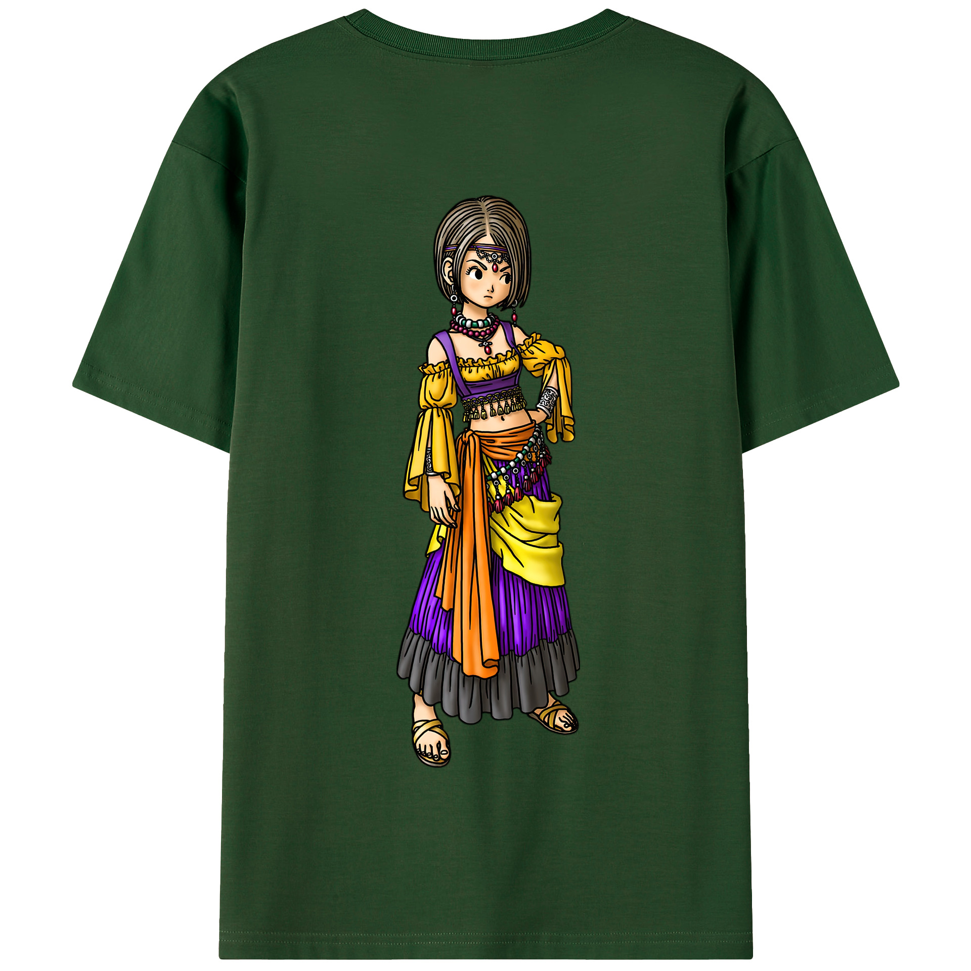 （画像用） ドラゴンクエスト Doragon Kuesuto Dragon Quest 綿100％半袖Tシャツ（背面プリント）